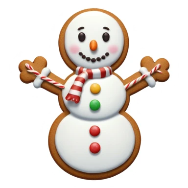 gingerbread cookie in snowman shape sticker