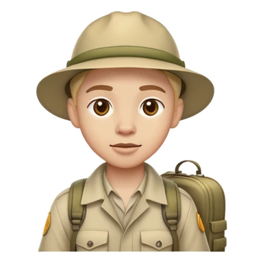 person in safari gear, ready for adventure sticker