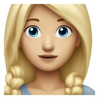 Girl with blond hair down and blue eyes sticker