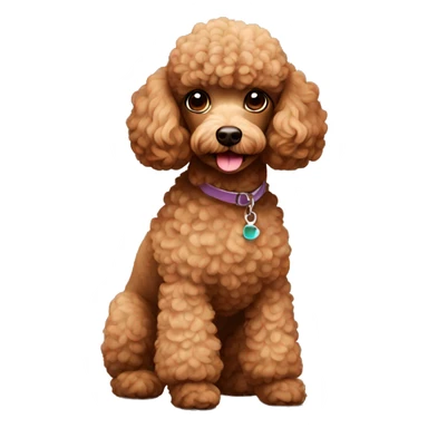Mini poodle in brown color sticker