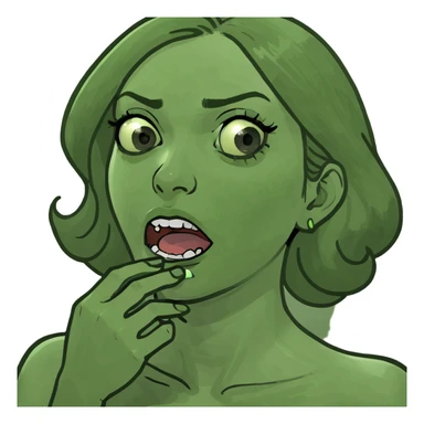 Lady choking herself with X eyes  sticker