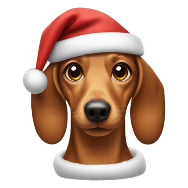 Weenie dog with a santa hat sticker