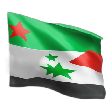 Freedom Green Syria Flag Green on top, White in middle, Black on bottom, three red stars in the middle of the flag on the white section sticker