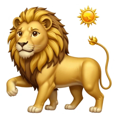 Sun and lion with map of Iran sticker