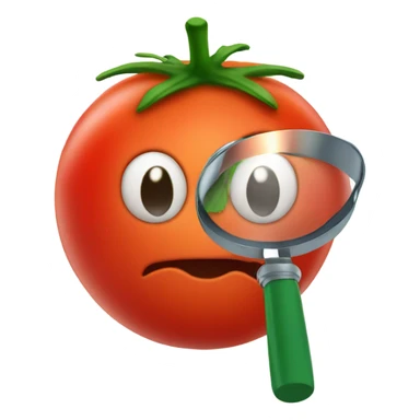 tomato holding magnifying glass sticker