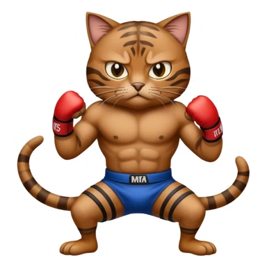 cat doing MMA fighting sticker