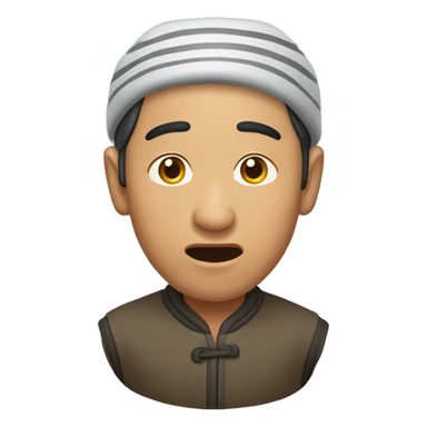 Kyrgyz man have a surprised sticker