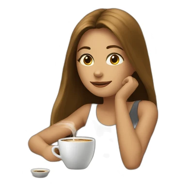 having coffee with girl sticker