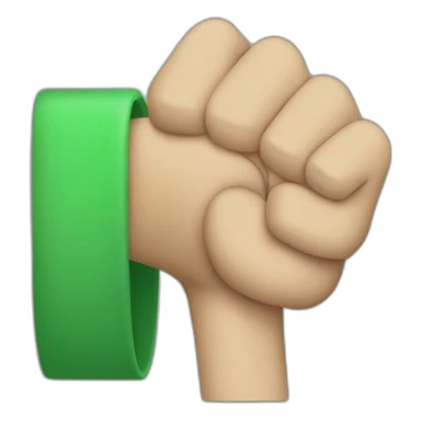 Arm with a green shirt sticker