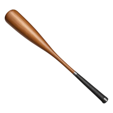 thick wooden baseball bat, with shadow underneath sticker