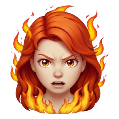 burning angry bodybuilder red haired woman sticker