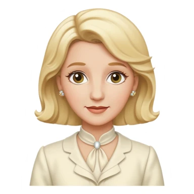 Patty Andrews from The Andrews Sisters with blonde hair, ivory outfit sticker