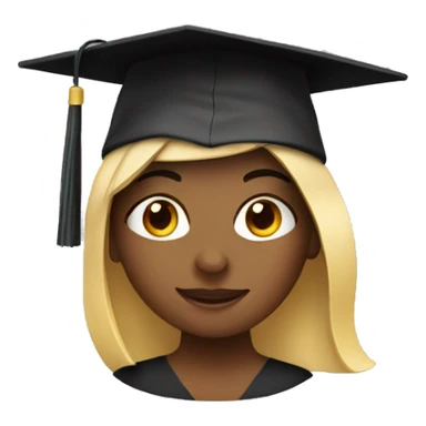 Girl with her graduation hat and cap sticker