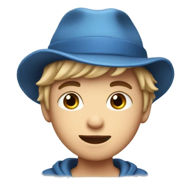 playful boy in a hat blue eyes sticker