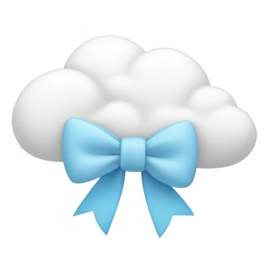 White cloud with a light blue bow  sticker