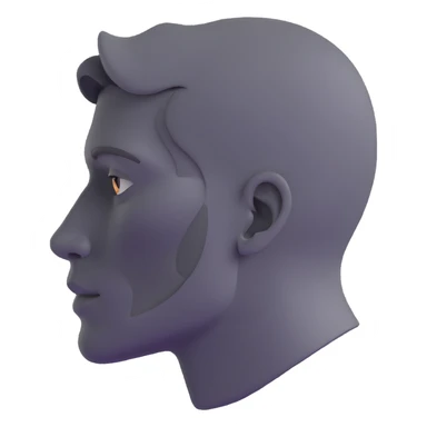 gray human profile side view of face sticker