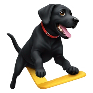 black lab doing a flip sticker