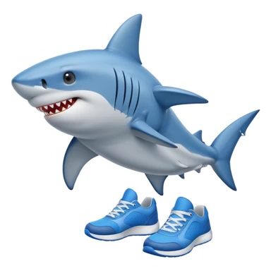 Shark wearing blue sneakers  sticker