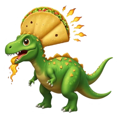 Dinosaur farting out a explosion with a taco  sticker