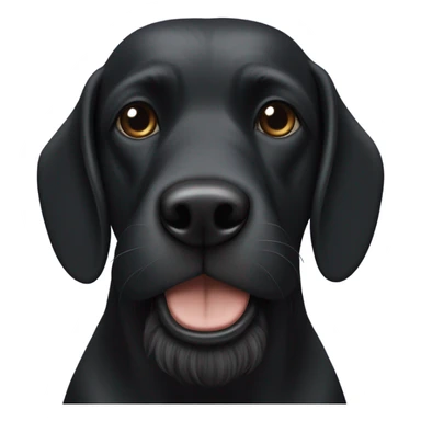 black dog with black beard on chin sticker