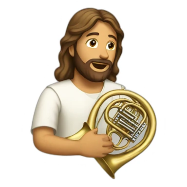 Jesus playing the tuba sticker