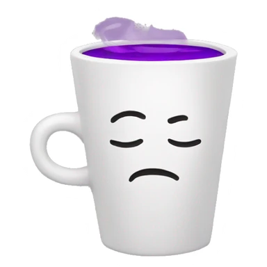 Sleeping thinking about white cup with purple juice  sticker