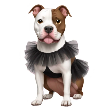 Pitbull wearing a tutu sticker