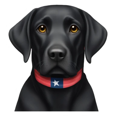 Black Labrador with American flag in background sticker