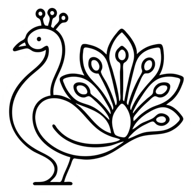 Elegant Indian peacock motif design sticker