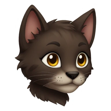 Anthro Shy Cute Cool Edgy Pretty Dark Brown Furry Feline Animal Anthro Sona sticker