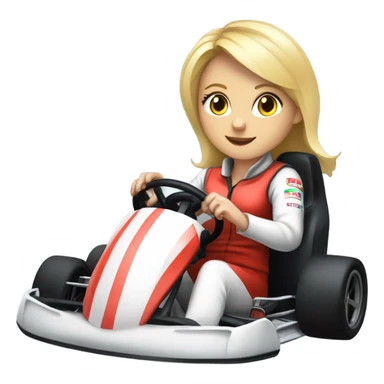 Blonde girl in gokart sticker