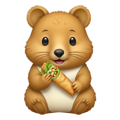 quokka eating spring roll sticker