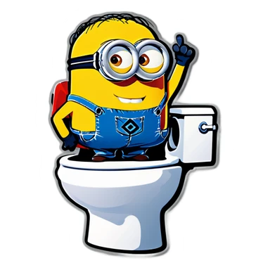 Minion in a toilet sticker