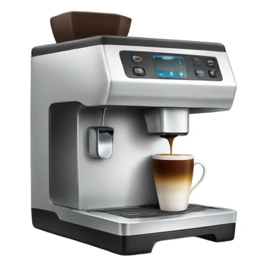 a coffee machine with a cup  sticker