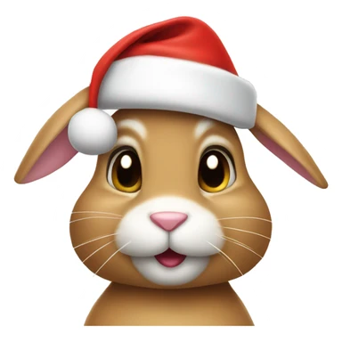 bunny wearing santa hat sticker