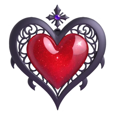 gothic heart with sparkling effect sticker