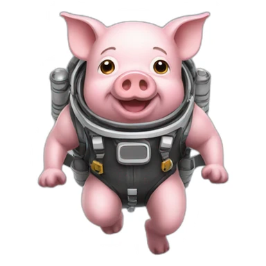 pig with jetpack sticker