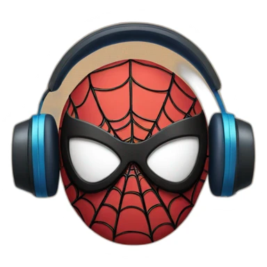 Spiderman mask with headphones sticker