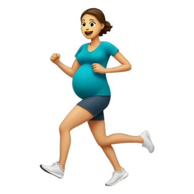 Pregnant woman running sticker