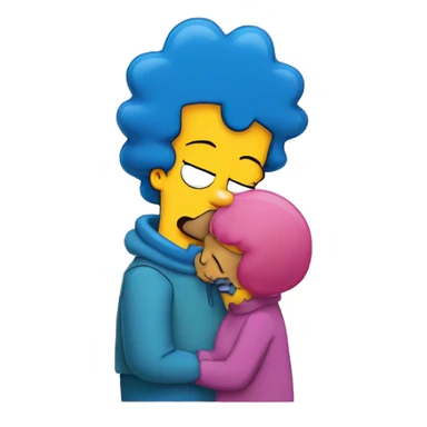Homer Simpson kissing Marge Simpson sticker