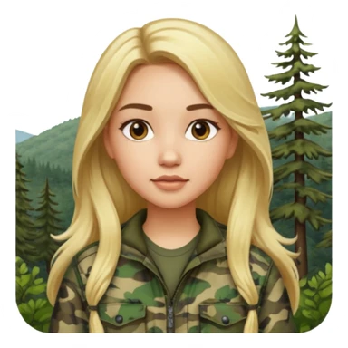 Oval face Light skin Long hair blonde haired camo girl hunter sticker