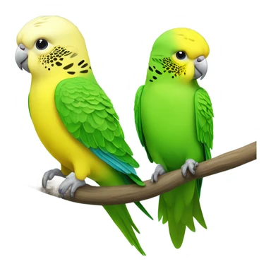 two green and yellow budgies sticker