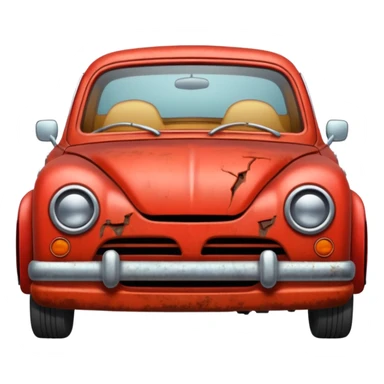 a red crappy car sticker