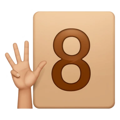 an outstretched hand holding a sign with the number 9, simple, expressive, no visible face sticker