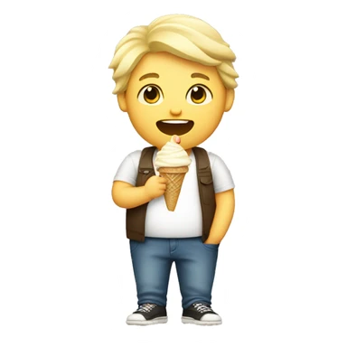 fat blond boy with ice cream sticker