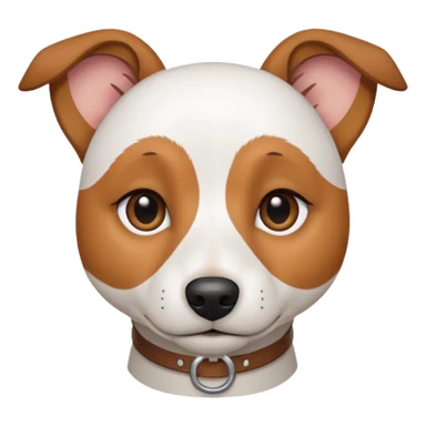 a fully white jack russell the size of a kelpie with light brown ears and a light brown patch on one eye sticker