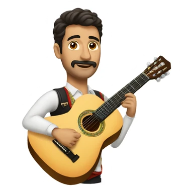 spanish dressed guitar player sticker