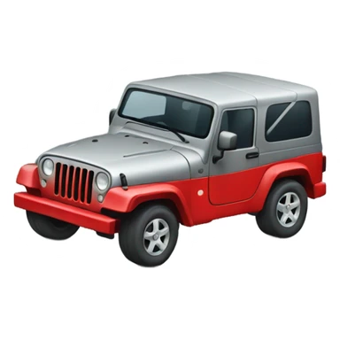 Gray Jeep with red accents sticker