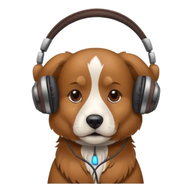 dog with headphones sticker