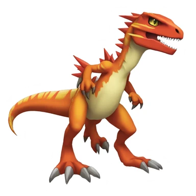  Cool Edgy Digimon-Fakemon-Guilmon-Velociraptor-Dragon full body sticker